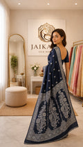 Black Mashru Silk Booti Jaal Saree