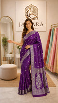 Violet Mashru Silk Booti Jaal Saree