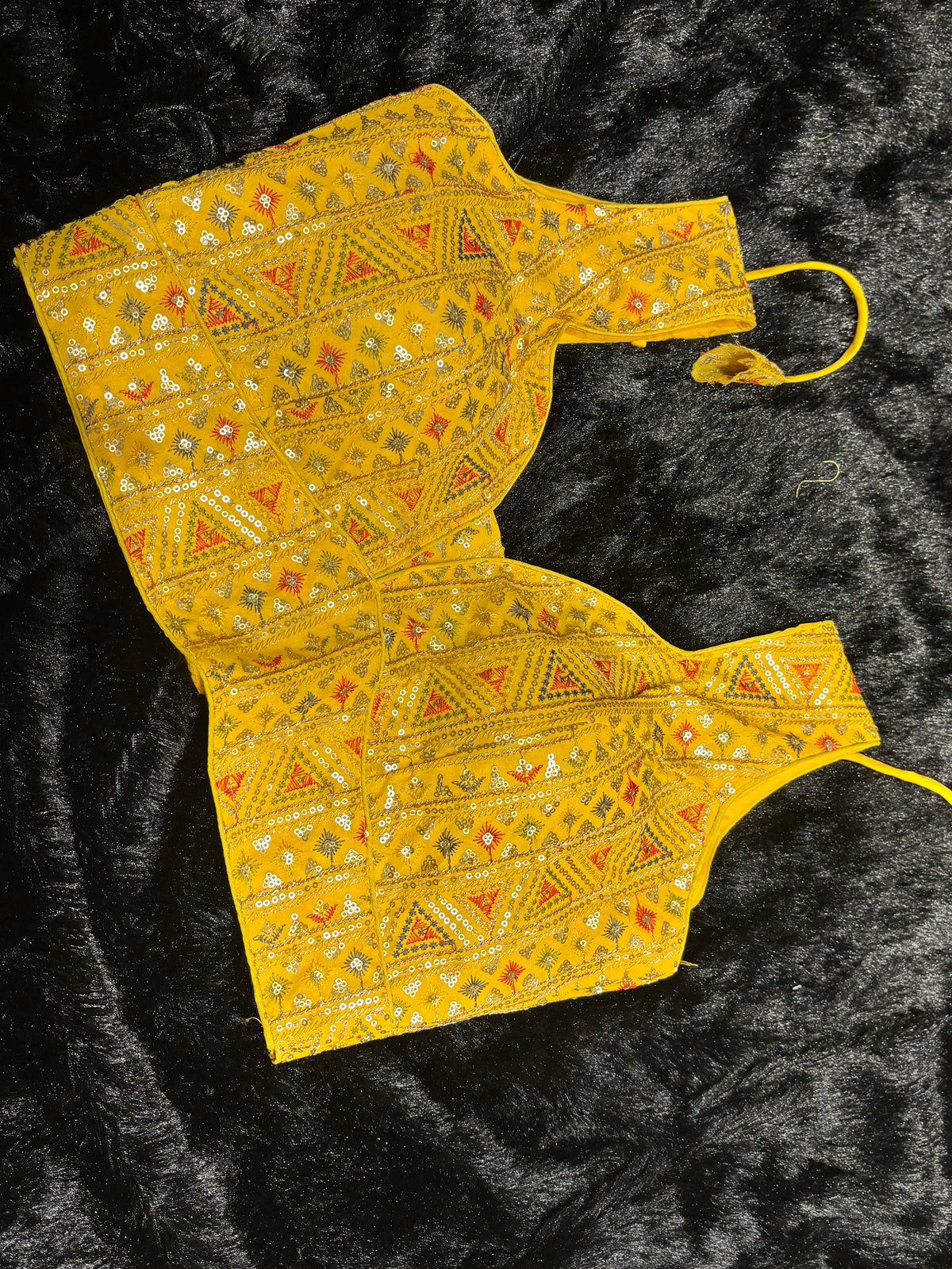 Mustard Banarasi Silk Readymade Blouse