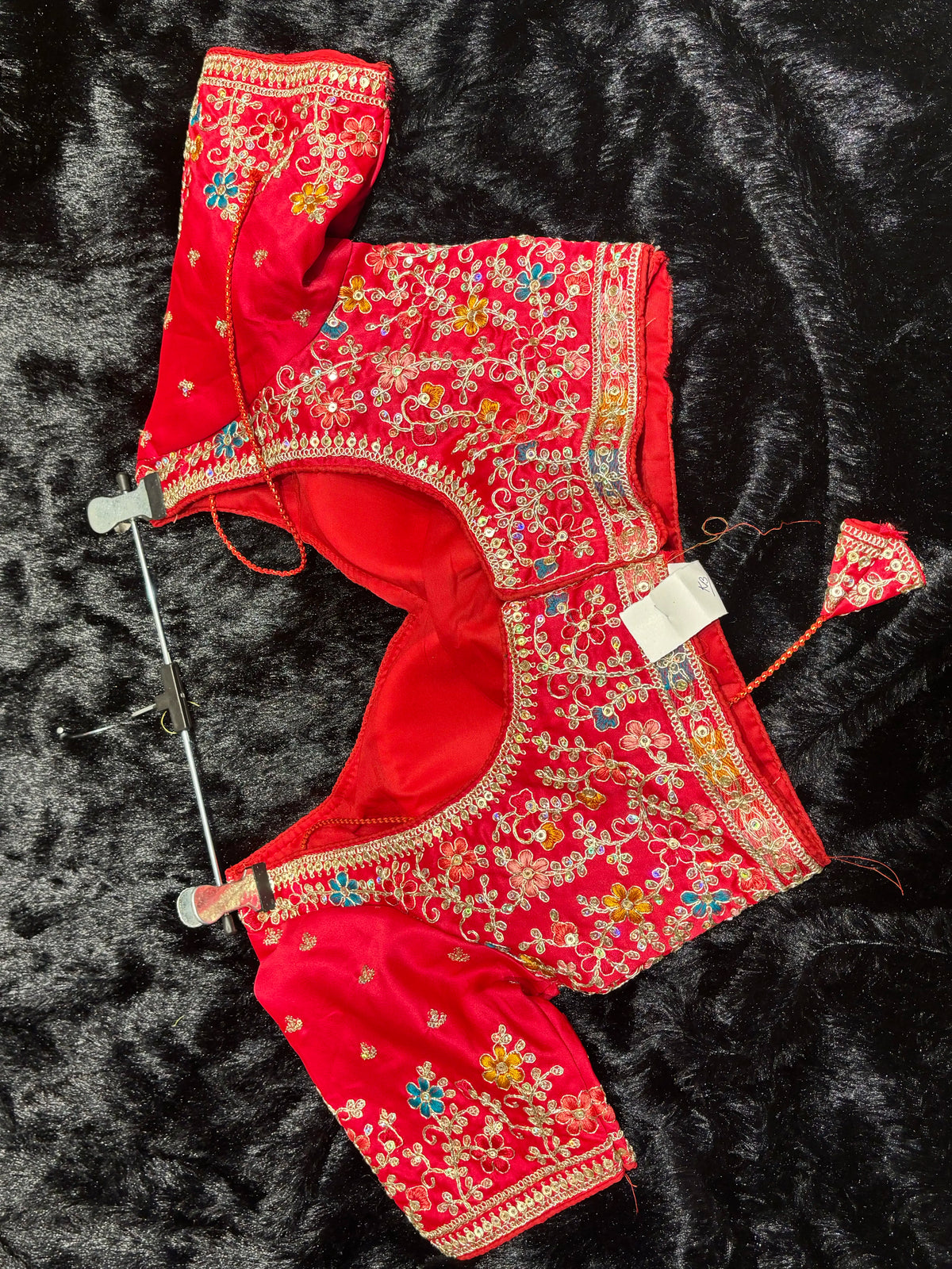 Red Floral Zari Embroidered Blouse
