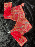 Red Floral Zari Embroidered Blouse