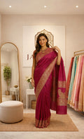 Pink Shade Khaddi Georgette Saree with Antique Zari