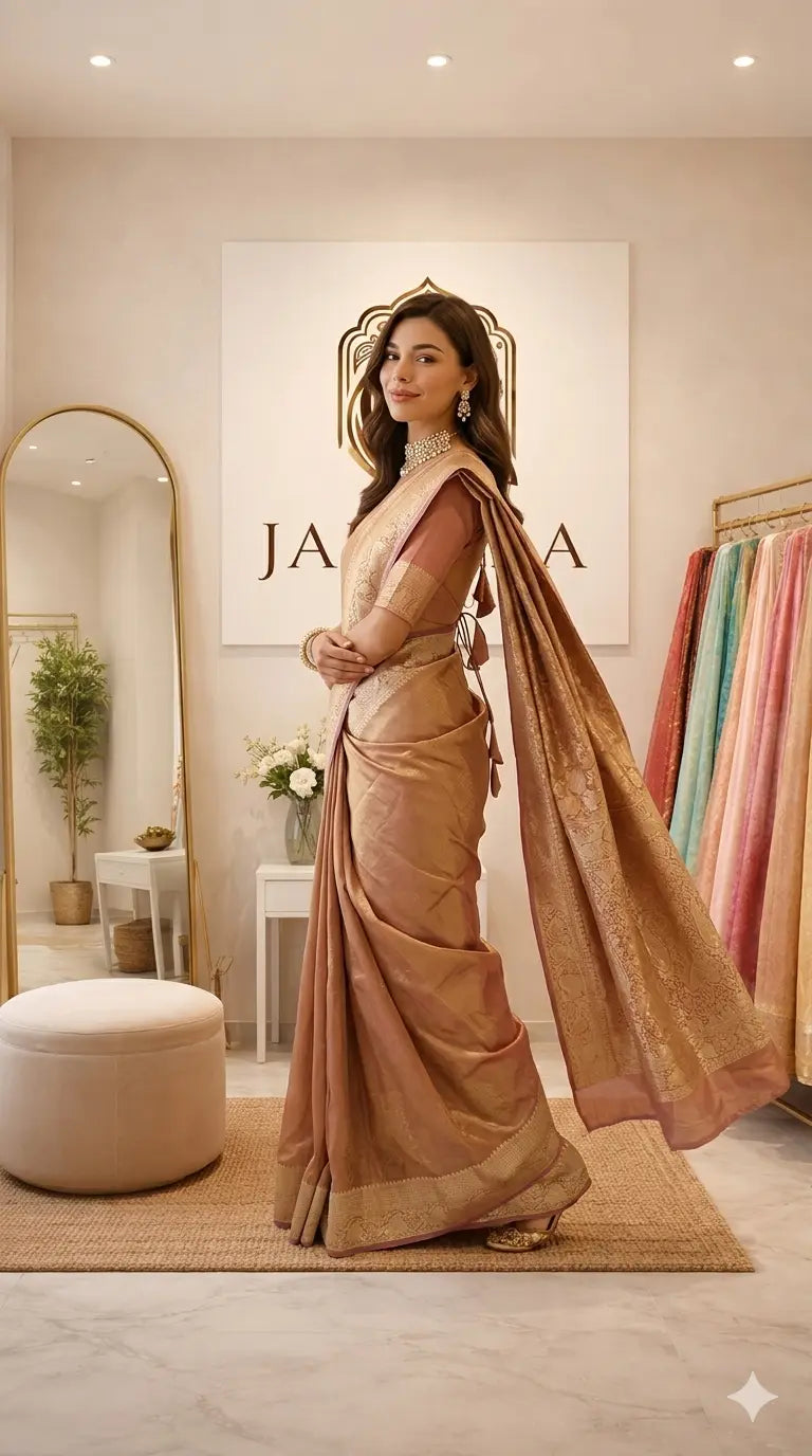 Wine Glass Tissue Silk Saree